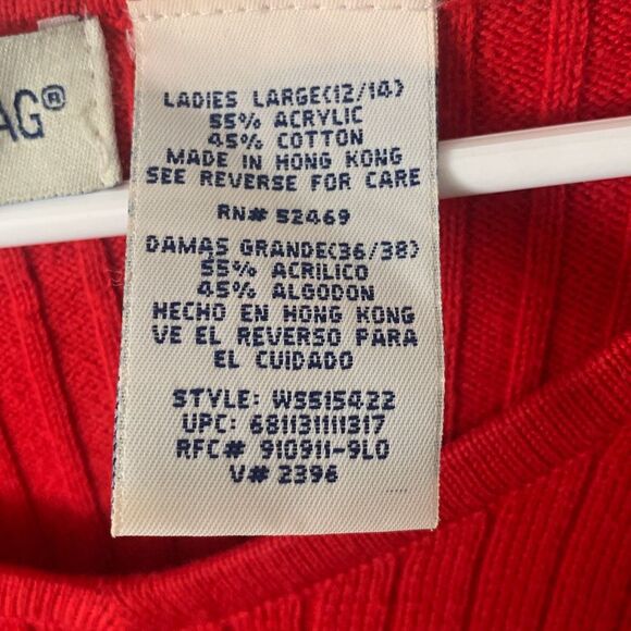 Pre Owned Women's White Stag Sweater Top Sz Lg Stay Cozy in Classic Cool Style - Picture 7 of 8